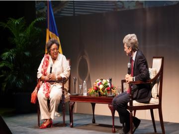 The Honourable Mia Amor Mottley, Prime Minister of Barbados in conversation with Professor Jeffrey Sachs