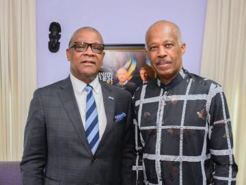 The Honourable Charles Washington Misick, Premier of the Turks and Caicos Islands and Vice-Chancellor Professor Sir Hilary Beckles 